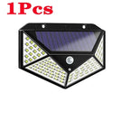 100 LED Solar Wall Lights: Motion Sensor Outdoor Solar Lamp for Garden