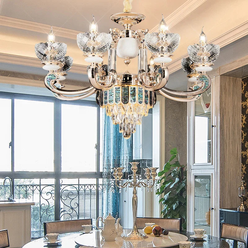 Crystal Dining Room Chandelier: Elegant European Style Living Room Lamp, Bedroom Decor