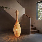Bamboo Floor Lamp: Unique Rattan Light for Living Room, Bedroom, Teahouse Decor