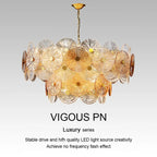 Luxury Lustre Glass Chandelier LED Pendant Lamp for Living Room Dining Bedroom