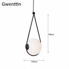 Nordic Glass Ball Pendant Lamps Water Drop LED Light Fixtures for Home Decor