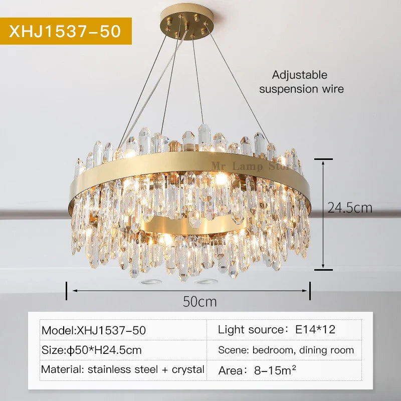 Crystal Chandelier: Post-Modern High-End Luxury for Living Room, Bedroom, and Restaurant
