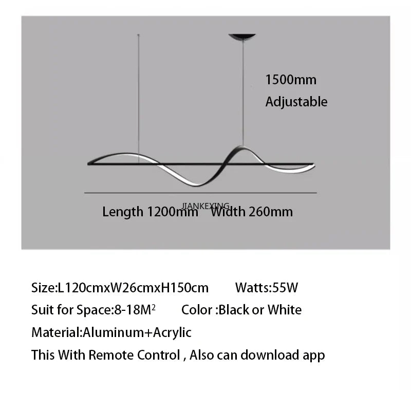 Minimalist Strip LED Pendant Lights for Living Room Dining Room Kitchen Decor