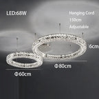 Crystal LED Chandelier: Modern Luxury Chrome Steel & Clear K9 Crystal Lighting