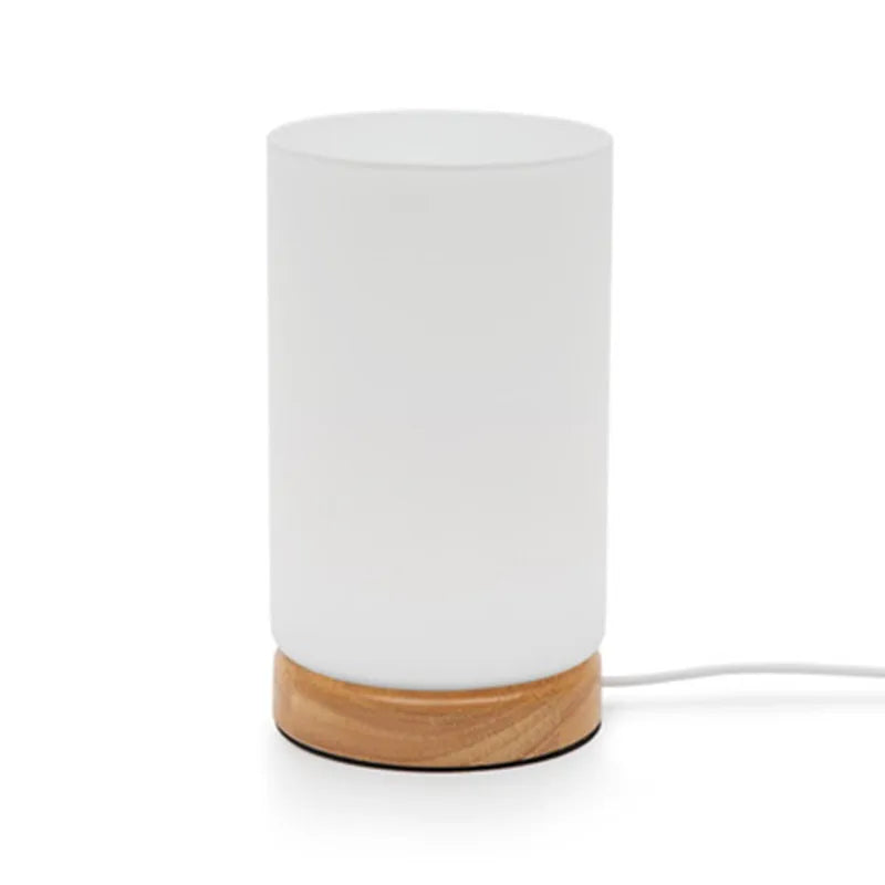 Wooden Bedside Lamp for Bedroom Nightstand - Small Desk light for Living Room