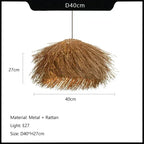 Rattan Wabi Sabi Hanging Lamp Chandelier for Home & Restaurant Decor