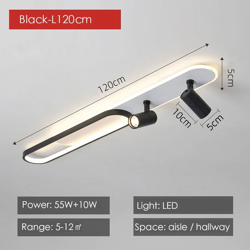 Modern LED Ceiling Lamps with Spotlight, Strip Acrylic Chandeliers Lights for Living Room