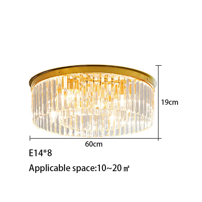 Crystal LED Ceiling Chandelier for Modern American Minimalist Décor