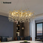 Golden Branch Led Ceiling Chandelier Modern Living Room Pendant Lights