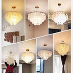 Gold Shell Chandelier Lanterns for Living Room, Restaurant, and Bedroom