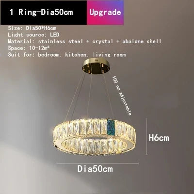 Crystal LED Chandelier for Kitchen Dining Room Duplex Villa Lighting Fixtures