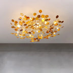 Nordic Jade Agate Leaf Ceiling Lamp for Modern Living Room Decor by Afralia™