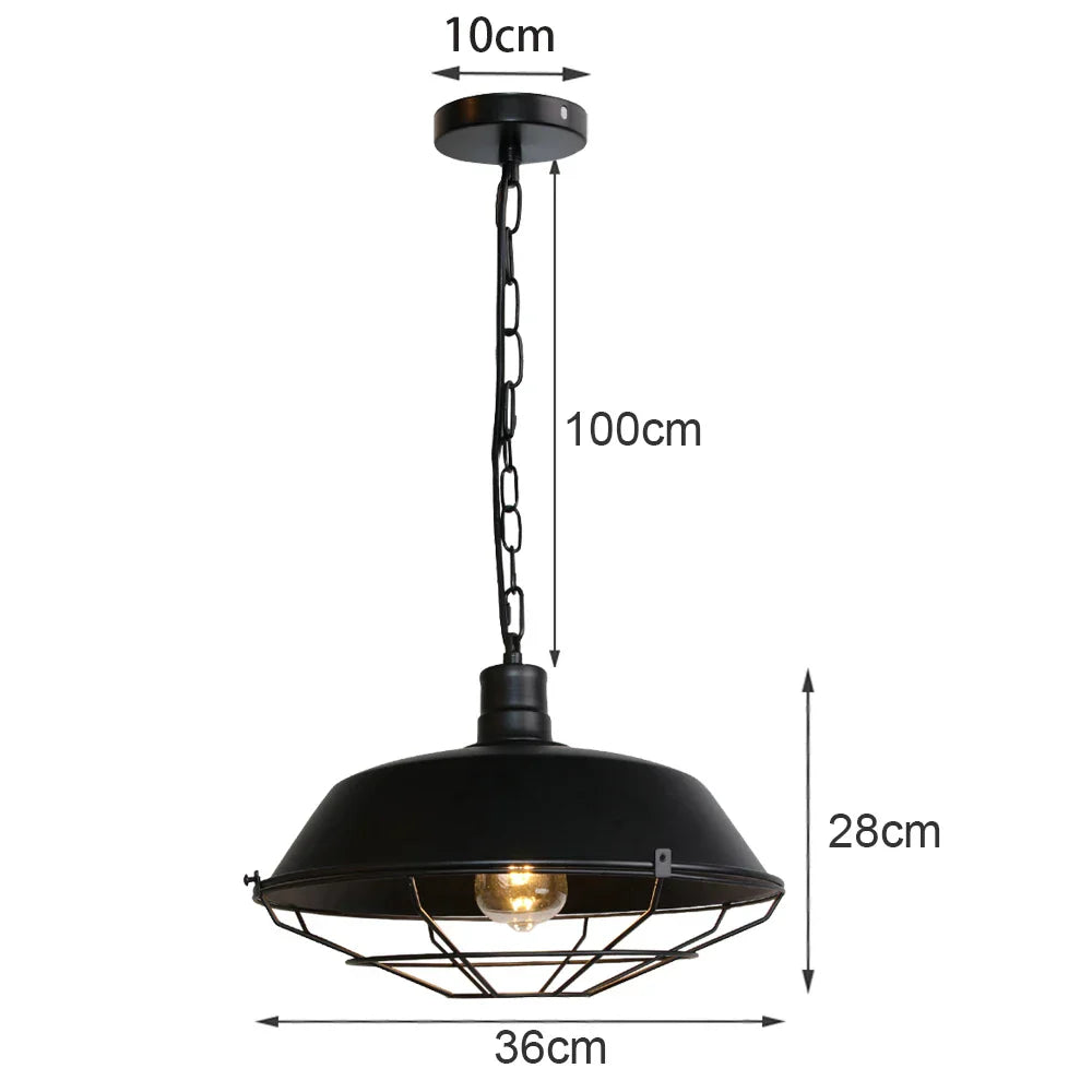 Loft Pendant Light Industrial Hanging Lamp Nordic Retro Home Decor E27
