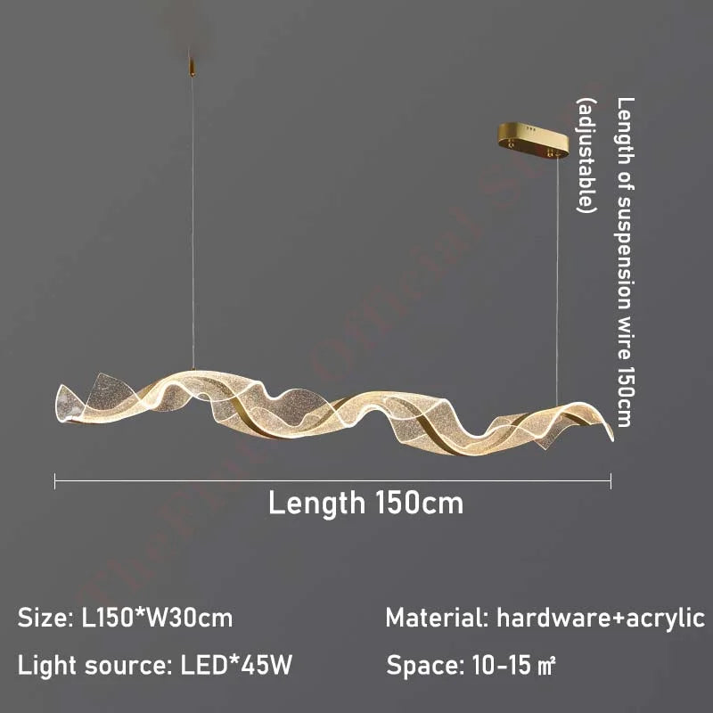 Gold Acrylic LED Pendant Lamps - Nordic Design for Home Decor Lighting