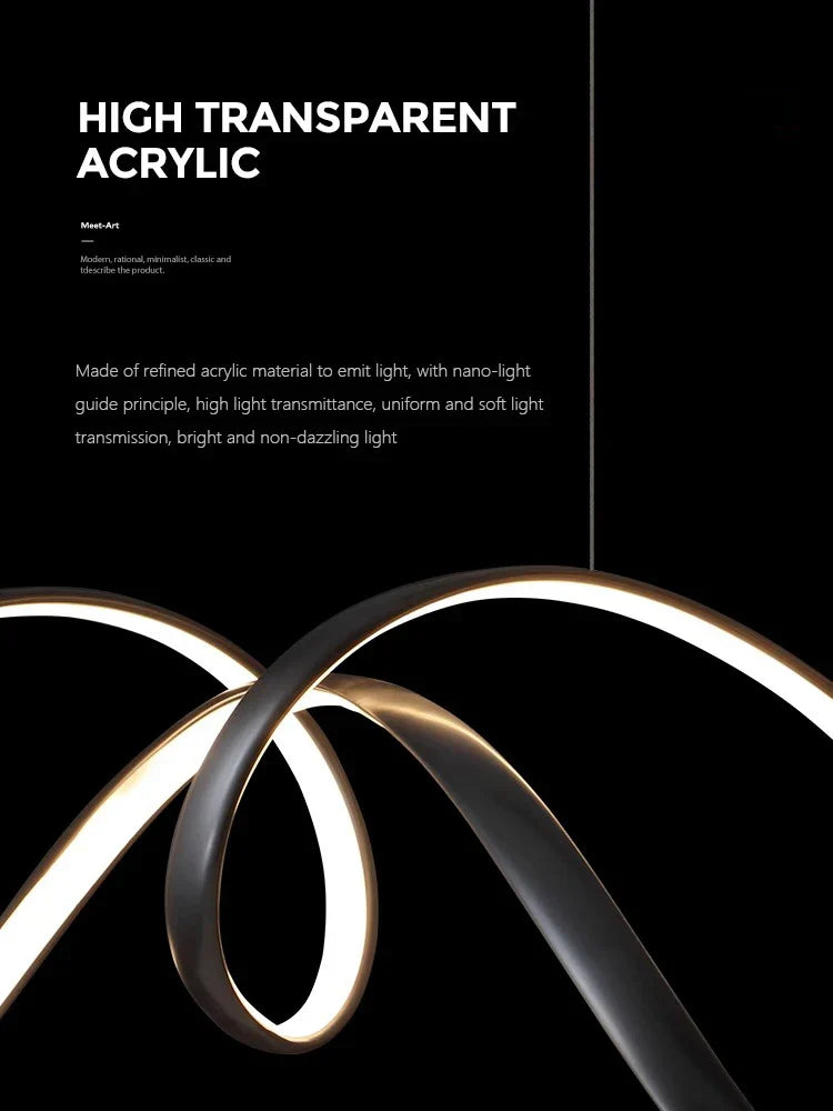 Modern Copper LED Chandelier for Dining Room and Bedroom Lighting