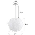 Feather Pendant Lamp E27 Hanging Light Nordic Chandelier for Bedroom & Dining Room by Afralia™