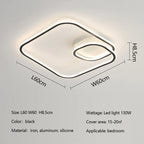 Square LED Ceiling Lamp Dimmable for Bedroom Living Room Modern Home Decor Fixtures