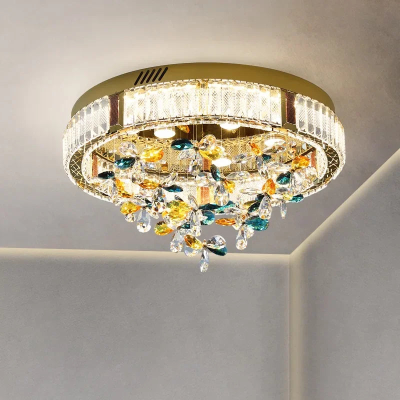 Crystal Flower LED Ceiling Light - Modern Home Decor.