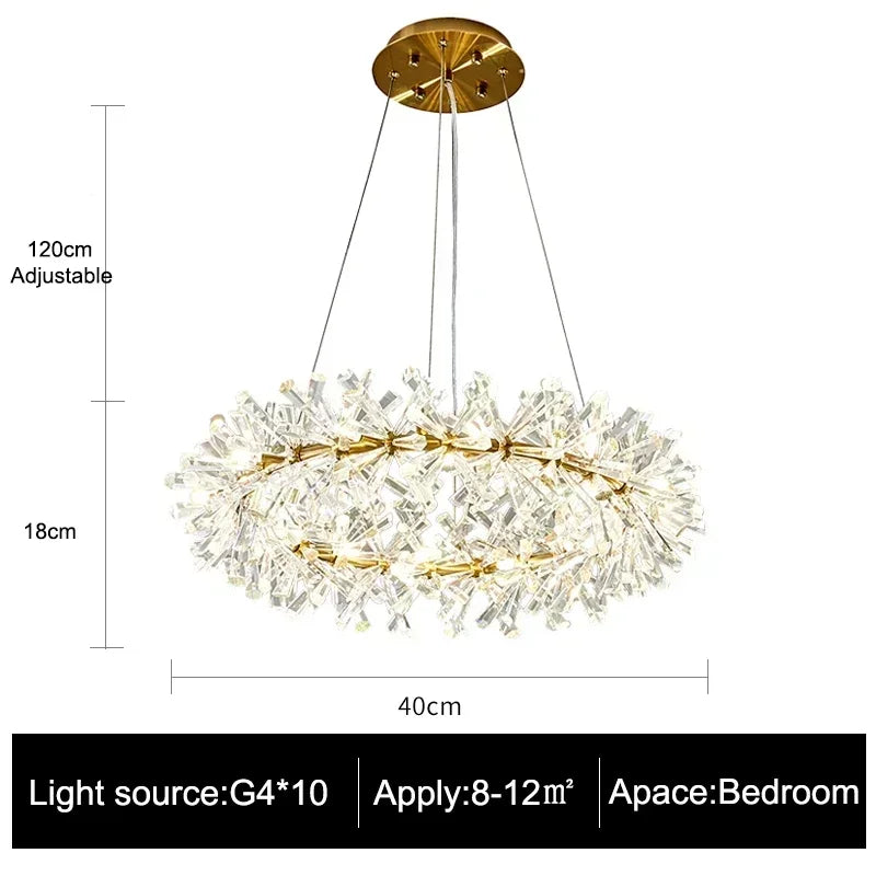 Luxury Crystal Chandelier LED Ceiling Light for Modern Living Room & Bedroom