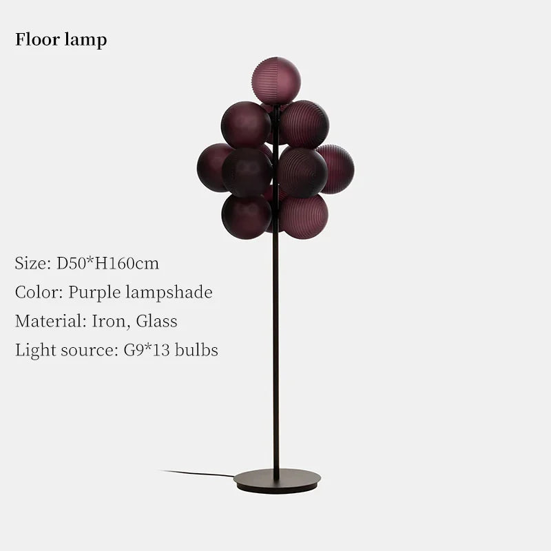 Grape Chandelier: Modern Glass Ball Pendant Lamp for Living Room and Bedroom