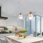 Nordic Modern Wood Pendant Light by - LED E27 Vintage Industrial Fixture for Home