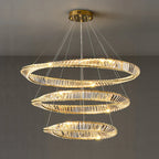 LED Crystal Chandelier Dimmable Luxe Halo Alloy Fixture