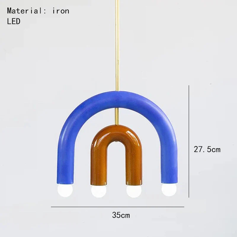 Colorful Metal Chandelier LED Pendant Lamp for Bedroom Parlor Dining Room