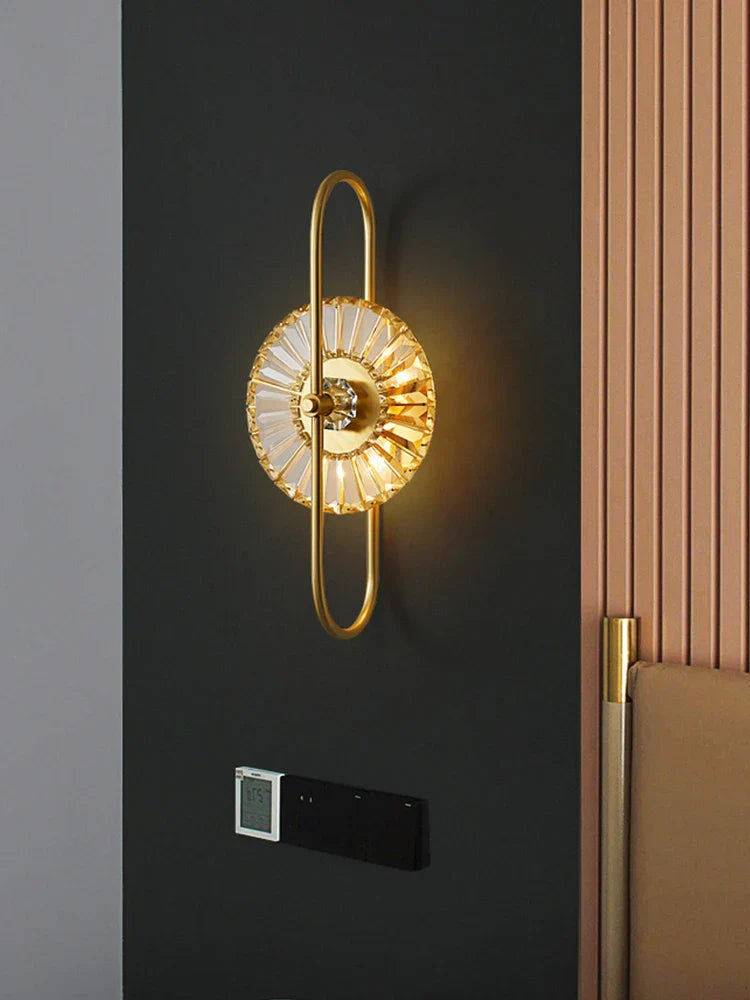 Crystal Wall Light: Minimalist Bedside Loft Wall Sconce for Living Room