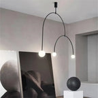 Black & Gold Minimalist Iron Chandelier - Modern Nordic Design Lighting