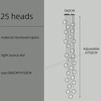 Modern LED Chandelier Ring Light Lamp Suspension Staircase Lighting