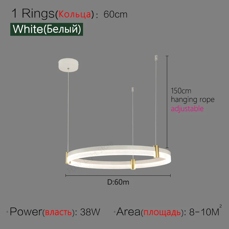 Simple Modern LED Chandelier - Luxury Nordic Design for Living Room, Bedroom, and Restaurant