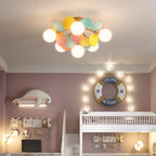 Kids' Room Glass Ball Chandelier, Modern LED Ceiling Light Fixture