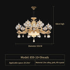 Crystal Chandelier: European Elegance for Living, Dining & Bedroom