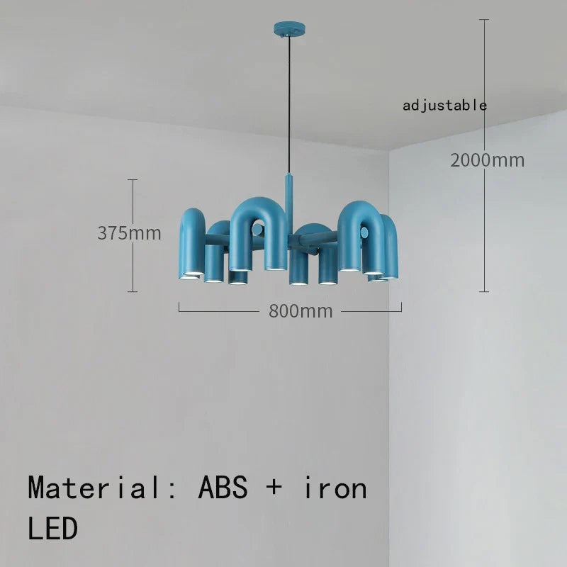 U-shaped Iron Chandelier Modern Minimalist LED Lighting for Home and Restaurant
