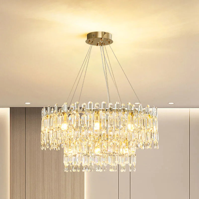Crystal Ceiling Chandelier: Postmodern Luxury Indoor Lighting for Living Room, Dining Room & Bedroom