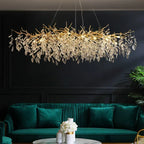 Crystal Branch Chandelier LED Pendant Lamps Elegant Villa Living Room Gold Decor