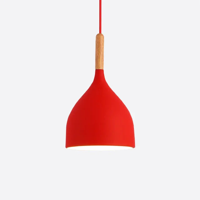 Wood Pendant Light: Modern Nordic Kitchen Ceiling Lamp for Dining Room & Coffee Bar