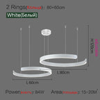 LED Ring Chandelier for Home Decor - Modern Nordic Style Lighting