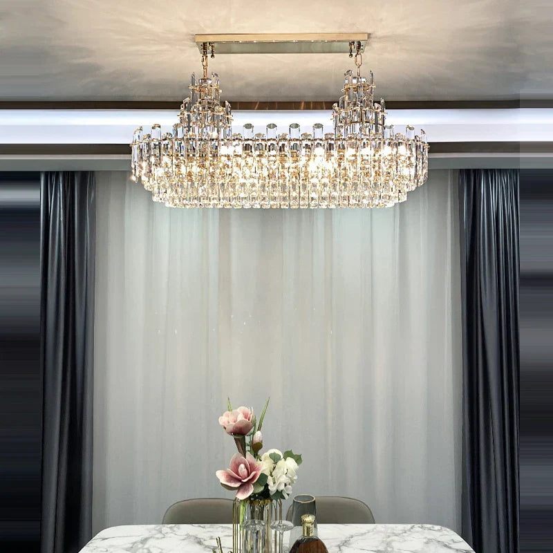 Modern Luxury Crystal Chandelier for Duplex Living Room, Dinning Decor Suspended Light