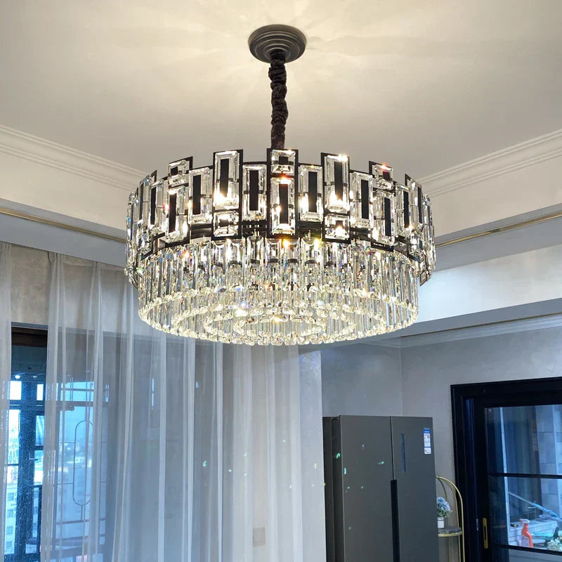 Crystal Chandelier: Modern Elegant Lighting for Living Room, Bedroom, Kitchen