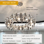 Luxury Crystal Light Chandelier: High-End Nordic Kitchen Living Room Home Decor