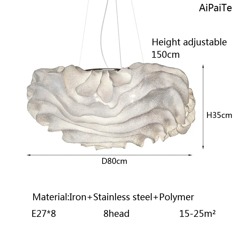 Nevo Chrome Chandelier: Nordic Design Aluminum LED Pendant Light for Home, Restaurant