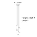 Crystal Ball Chandelier: Modern LED Stair Chandelier for Living Room and Kitchen