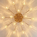 Dendritic Crystal Ceiling Lamp: Nordic Luxury Glass Flower Chandelier for Bright Decor