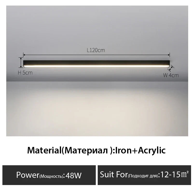Long Strip LED Ceiling Lights for Balcony, Bedroom, Living Room, Kitchen, Dining Room & More