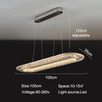 LED Crystal Chandelier: Elegant Light Luxury Golden Ceiling Art Ring for Living Room