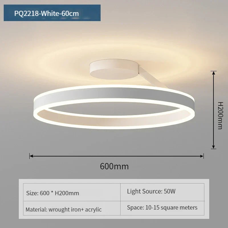 Modern Ring LED Ceiling Light for Bedroom and Living Room