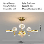 Nordic Glass Ball LED Ceiling Light for Bedroom Living Room Decoration Indoor Lighting