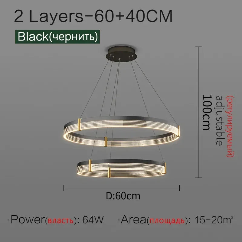 Luxury Ring Pendant Light for Modern Living Room, Bedroom, Dining Room décor