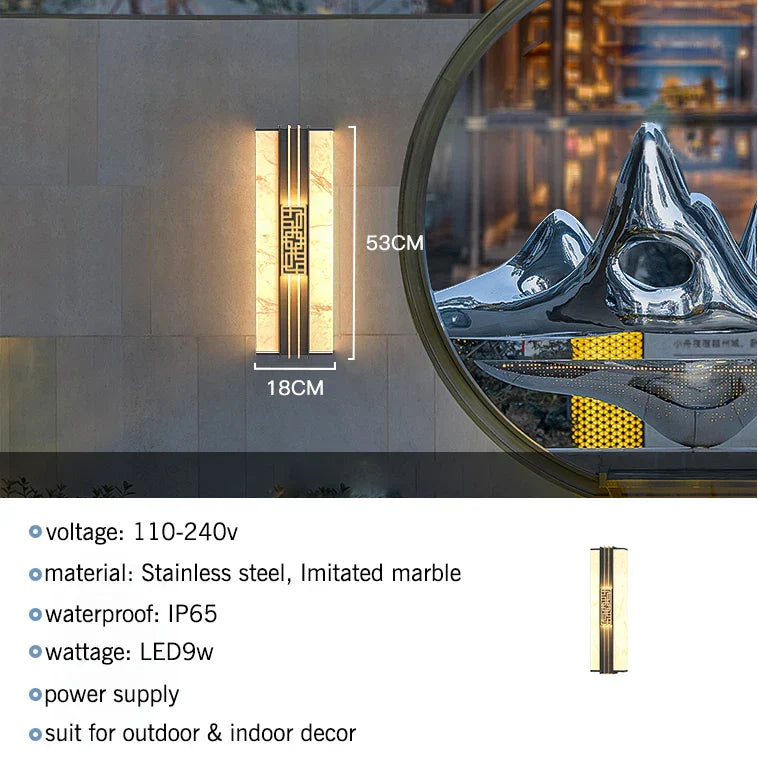 Marble Outdoor Wall Lights: Waterproof IP65 Sconces for Balcony, Courtyard, Street Lighting